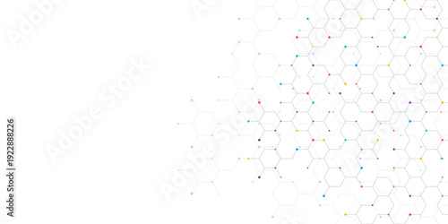 Graphic design element with abstract geometric background of simple hexagon pattern
