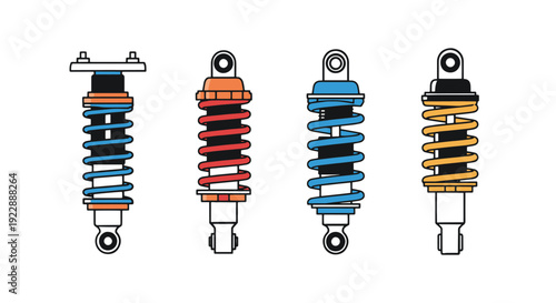 Shock Absorber Line creative bold tone vector