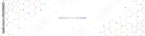 Abstract geometric background with hexagons shape pattern for banner or website header template