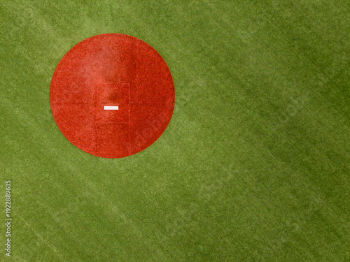 Billede på lærred Aerial photo over a pitchers mound on a baseball field