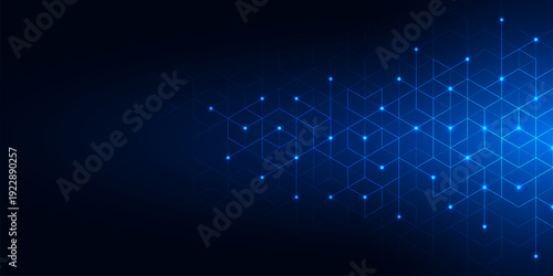 Abstract technology background with a geometric pattern of hexagon shapes. Graphic design element