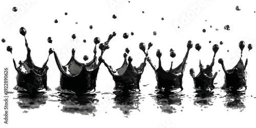 ink blots and splats. detailed ink splats Hyperrealistic Highly Detailed Isolated On Transparent Background