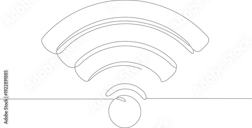 Continuous Line Style Wifi Connection Signal Antenna Network Icon Design