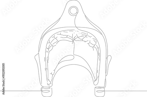 Elegant Continuous Line Art Horse Saddle Equestrian Equipment Illustration