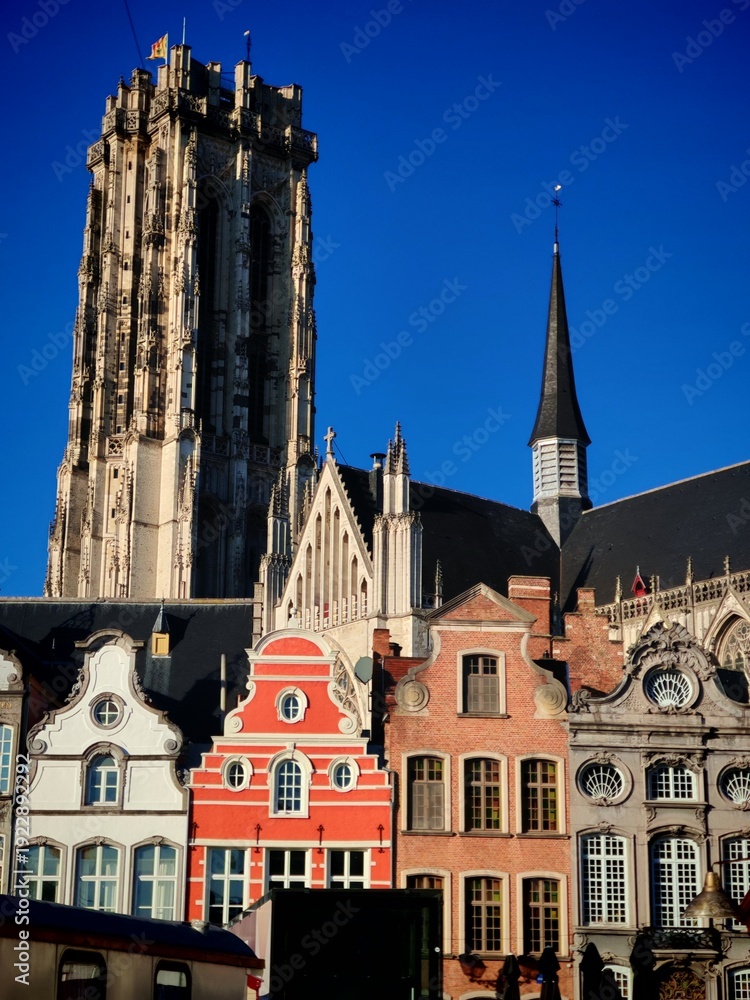Ταπετσαρία Mechelen,Flanders,Belgium - December 25, 2025:The main market square in the city