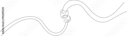 Simple Line Art Pipe Connection with Double Hose Clamp Illustration