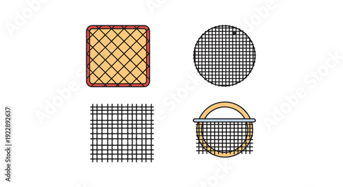 Wire Gauze Line art modern bold tone illustration