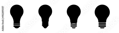 Light Bulb Icons in Flat Design Representing Idea Generation vector illustration