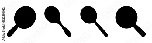 Magnifying Glass Icons in Various Orientations Flat Design Vector Illustration