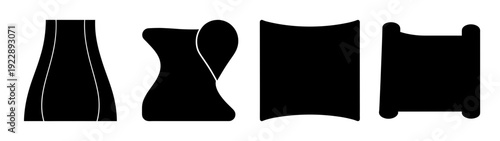 Set of minimalist pillow designs in flat design vector illustration