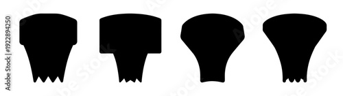 Basketball Hoop Silhouettes Set Flat Design vector illustration