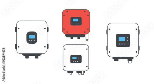 Solar Inverter Line clean color vector
