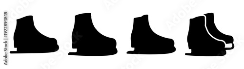 Set of Ice Skates Silhouettes Vector Illustration