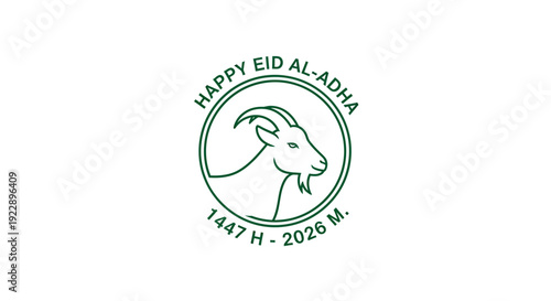 Eid Al Adha Goat Illustration Design.