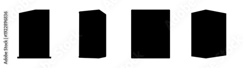 Data Center Servers Silhouette Flat Design Vector Illustration