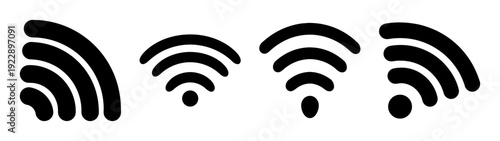Wi-Fi Signal Strength Indicators Flat Design Vector Illustration