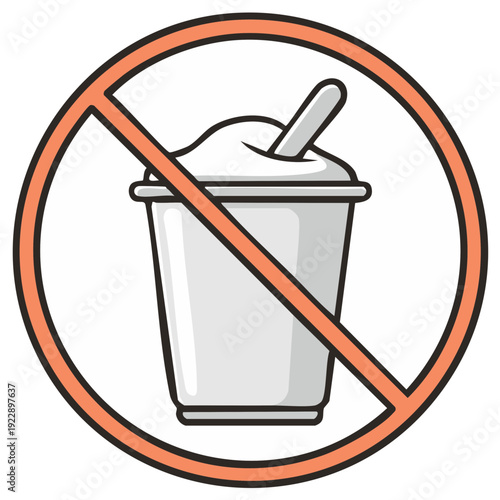 No Dairy or Milk Products Allowed Sign