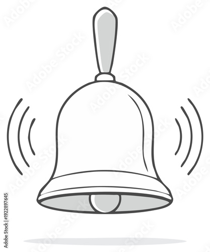 Ringing Bell Cartoon Graphic Illustration, Simple Notification Bell Icon