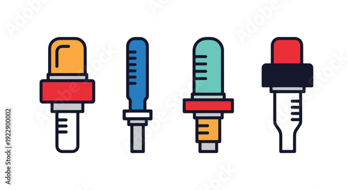 Vial Adapter Line modern bright color illustration