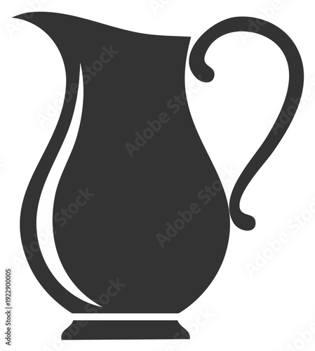 Elegant Vector Illustration of a Classic Pitcher Silhouette