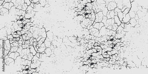 old cracked black on white painted background. Simple eartquake effect suit for cramic or wallpaper