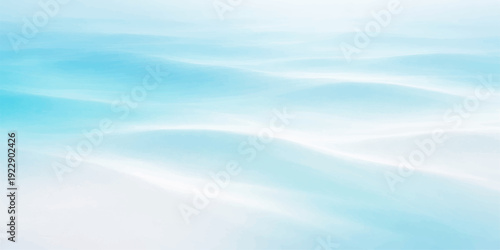 A serene blue abstract landscape of ocean waves reflecting bright summer light under a cloud filled sky where the sea meets the horizon in a beautiful nature illustration