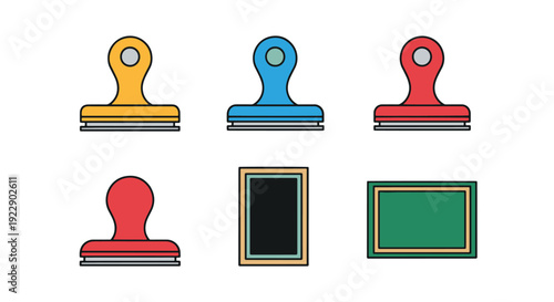 Vintage Stamp Line soft tone color vector