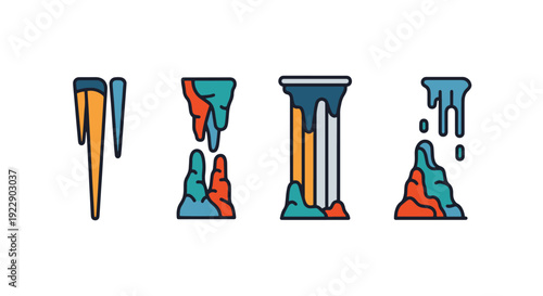 Speleothem Line art soft abstract creative illustration