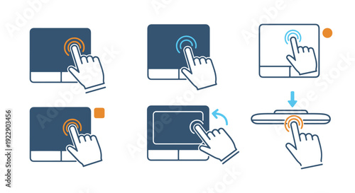 Touchpad Line art minimal color concept vector