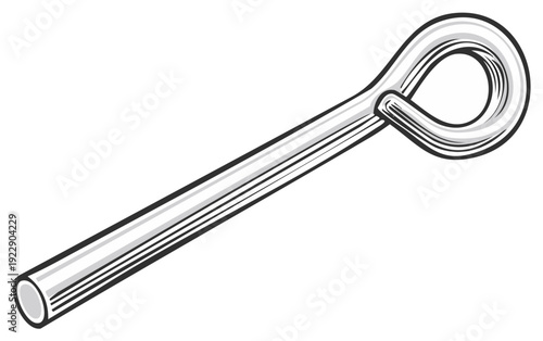 Metal cotter pin with loop for fastening and securing applications