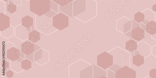 Hexagon pink box for beauty product display background. Simple design. Over colored design. Vector illustration