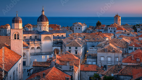 Wallpaper Mural Sunset Glow Over the Terracotta Rooftops and Historic Cathedrals of Dubrovnik Old Town Torontodigital.ca