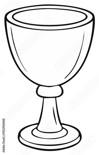 Black and white cartoon illustration of a chalice or goblet.