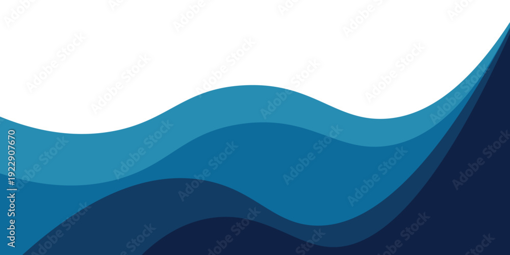 Fototapeta premium Sea waves layered vector background illustration