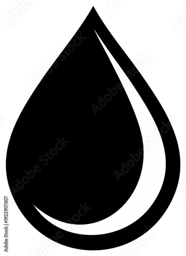 Isolated dark oil drop icon representing lubricant or fuel for a vector graphic design