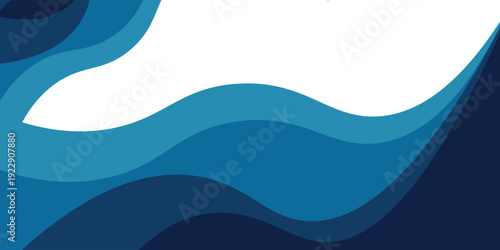 Sea waves layered vector background illustration
