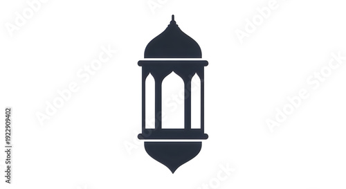 Black outdoor wall lantern with glass panels and dome top isolated on transparent background