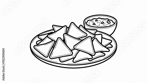 Vector illustration of sliced star fruit on white plate with dipping sauce isolated on clean background