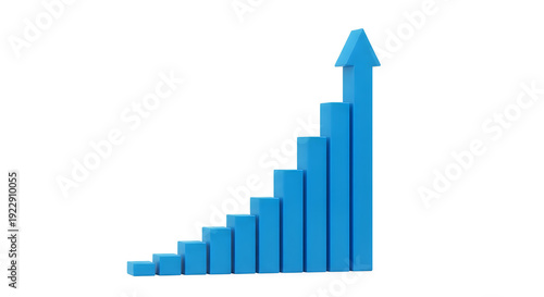 3D blue upward growth arrow chart increasing business success trend isolated on transparent background Free Download 3D blue upward growth arrow chart increasing business success trend isolated on transparent background - GFXLoad