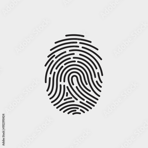 Fingerprint Icon Vector – Biometric Identity and Security Symbol Illustration