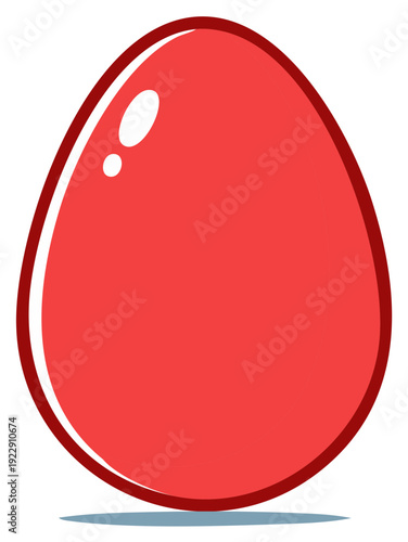 Shiny Red Egg Illustration Graphic for Easter or Food Concepts
