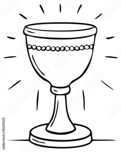 Glowing Chalice With Radiant Light Effect Drawing
