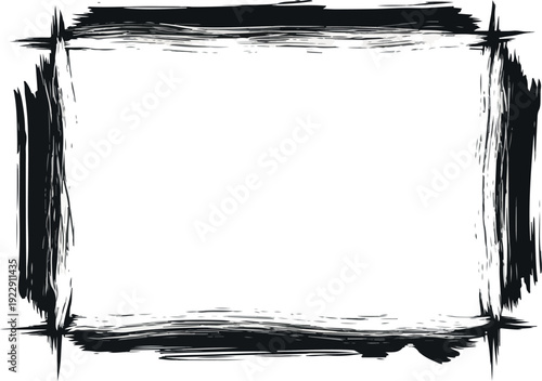 Abstract rectangle frame with hand-drawn border, artistic sketch of a blank space for your creative design and text content