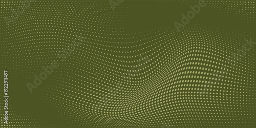 Green army dots pop arts abstract background. Comic pop art style. Dots with curve line for backdrop or presentation