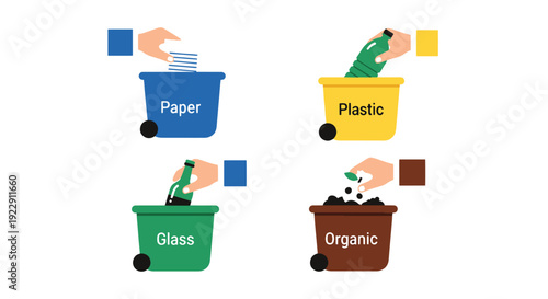 Waste Sorting Line elegant colorful abstract vector