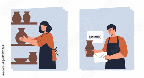 Artisan Crafting Pottery: Handmade Vases and Ceramics for Sale Online