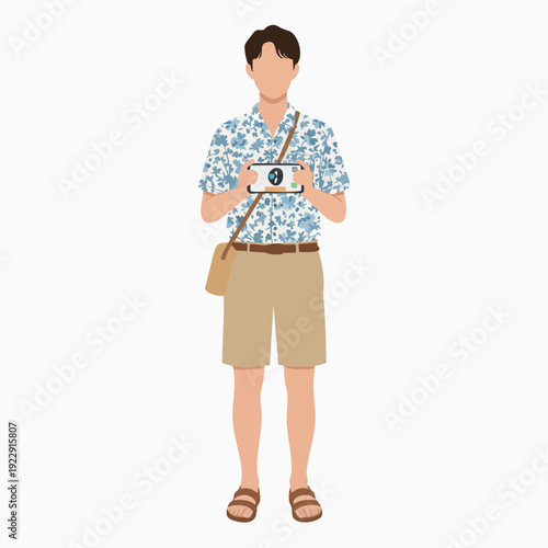 Flat Illustration of Korean Idol Holding Signed Album Presentation