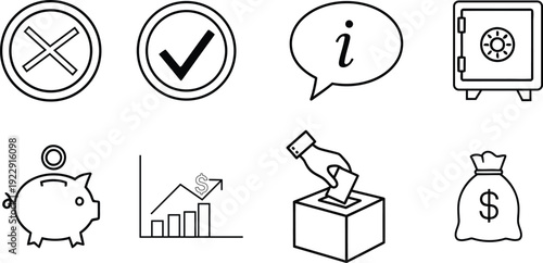 Financial and voting icons