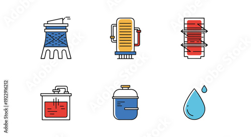 Water Condenser Line minimal dynamic tone vector