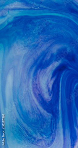 Wallpaper Mural Pigment wave defocused. Paint spill. Blue white fluid blend color on acrylic texture background. Abstract art watercolor curve splash. Torontodigital.ca